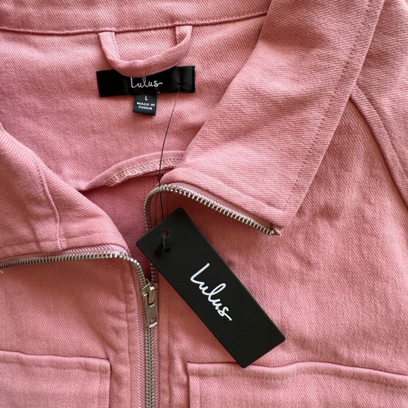 Lulu’s Chilling With You Rose Pink Bomber Jacket | LARGE NWT - Picture 9 of 11